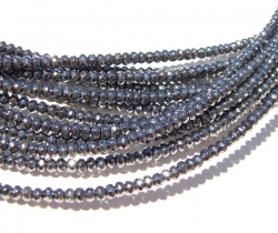 Hematite Faceted Rondels, 3mm