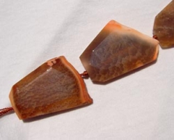 Orangesicle Agate Flat Faceted Nuggets, 34x50mm, each