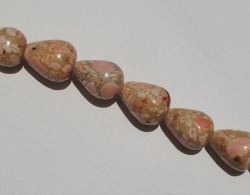 Mosaic Stone Rose-Beige Peardrops, 15x20mm, each