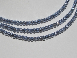 Sky Blue Pyrite Faceted Rondels, 4mm