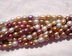 Fall Mix Silver/Gold/Garnet/Green, 5-5.5mm rice