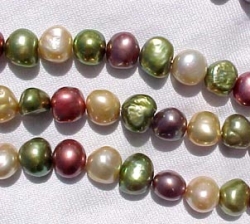 Champagne/Cranberry/Peridot Mix, 9-9.5mm nugget