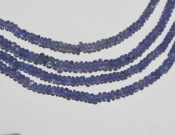 Tanzanite Faceted Rondels, 3.5-4mm