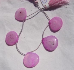 Solar Quartz Hot Pink Briolettes, 26-30mm