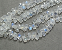 Rainbow Moonstone Teardrop Briolettes, 6x4mm