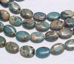 Aqua Terra Jasper Blue Ovals, 13x18mm