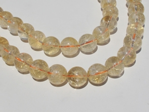 Pale Citrine Quartz Rounds, 14mm