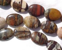 Wood Jasper Ovals, 24x18mm