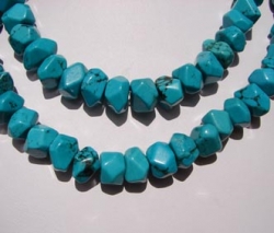 Magnesite Blue Irregular Rondels, 11-12mm