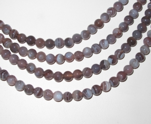 Botswana Agate Mauved Gray Rounds, 7mm