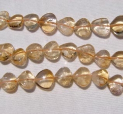 Citrine Fat Teadrops, Longdrill, 8-9mm