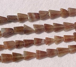 Cinnamon Stripe Adventurine Triangles, 7-8mm