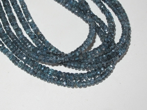 Indigo Kyanite Faceted Rondels, 4mm