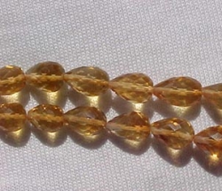 Citrine Longdrill Peardrops, 8x5mm