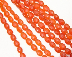 Carnelian Faceted Ovals, 9x7mm