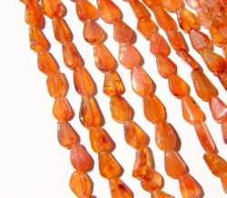 Carnelian Flat Longdrill Teardrops,8x6mm