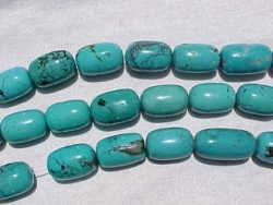 Lagoon Blue Turquoise Barrels, 20x14mm