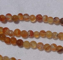 Orange Mix Light Carnelian Rounds, 4mm