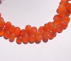 Orange Carnelian Polished Briolettes, 10x7mm