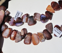 Top Drilled Purple/Maroon Agate Freeform Slices, 28-32mm