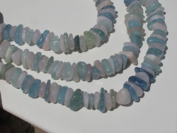 Blue Aquamarine & Pink Kunzite Tumbled Heshi Pebbles 12-15mm