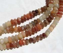 Multi Color Moonstone Faceted Rondels, 12-13mm