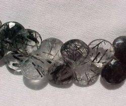 Black Rutilated Quartz Briolettes, 12-14mm