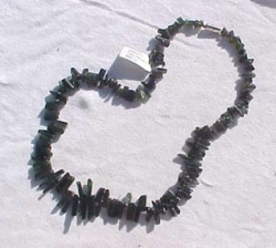 Green Tourmaline Spike Necklace, Graduated