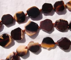 Chamois & Black Agate Nuggets, 18-20mm