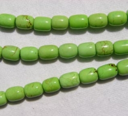 Lime Green Magnesite Barrels, 6x8mm