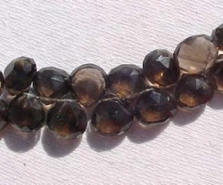 Dark Smoky Quartz Briolettes, 11-12mm