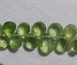 Peridot Briolettes, 7x5mm