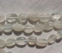 White Moonstone Ovals, 9x7mm