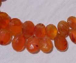 Orange Carnelian Briolettes, Graduated