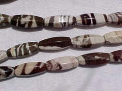 Brazil Zebra Jasper 6-Sided Barrel, 8x20mm