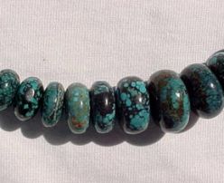 Graduated Rondels, Teal Blue Spiderweb Turquoise, 9-21mm