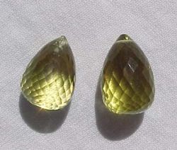 Lemon Topaz Teadrop Briolette, 16x12mm, each