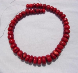 Red Coral Rustic Rondels, Graduated 11-21mm