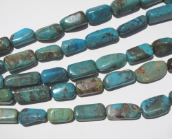 Blue Green Turquoise Mix Lg Bricks, 10x22mm