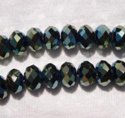 Chinese Crystal, Green Metallic, 8mm rondel