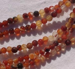 Carnelian Mix Rounds, 4mm