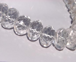 Clear Quartz Faceted Rondels, 20-21mm, each