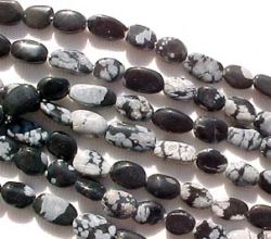 Snowflake Obsidian Ovals, 10x6mm