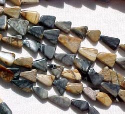 Black & Tan Jasper Triangles, 8-11mm