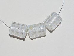 White & Frost Rectangle Pillow Glass Bead, 22mm x 17mm, each
