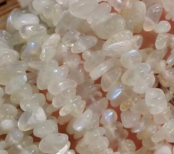 Rainbow Moonstone Tumbled Nugget Chips, 8-10mm