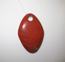 Red Jasper Worry Stone Pendant, 55mm