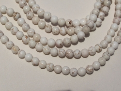 White Turquoise Howlite Rounds, 6mm