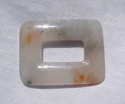 White Tiger Agate Rectangle Donut, 50x38mm