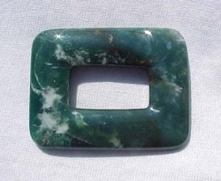 Green Moss Agate Rectangle Donut, 50x38mm